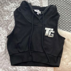 Topgun Cropped Sleeveless Hoodie